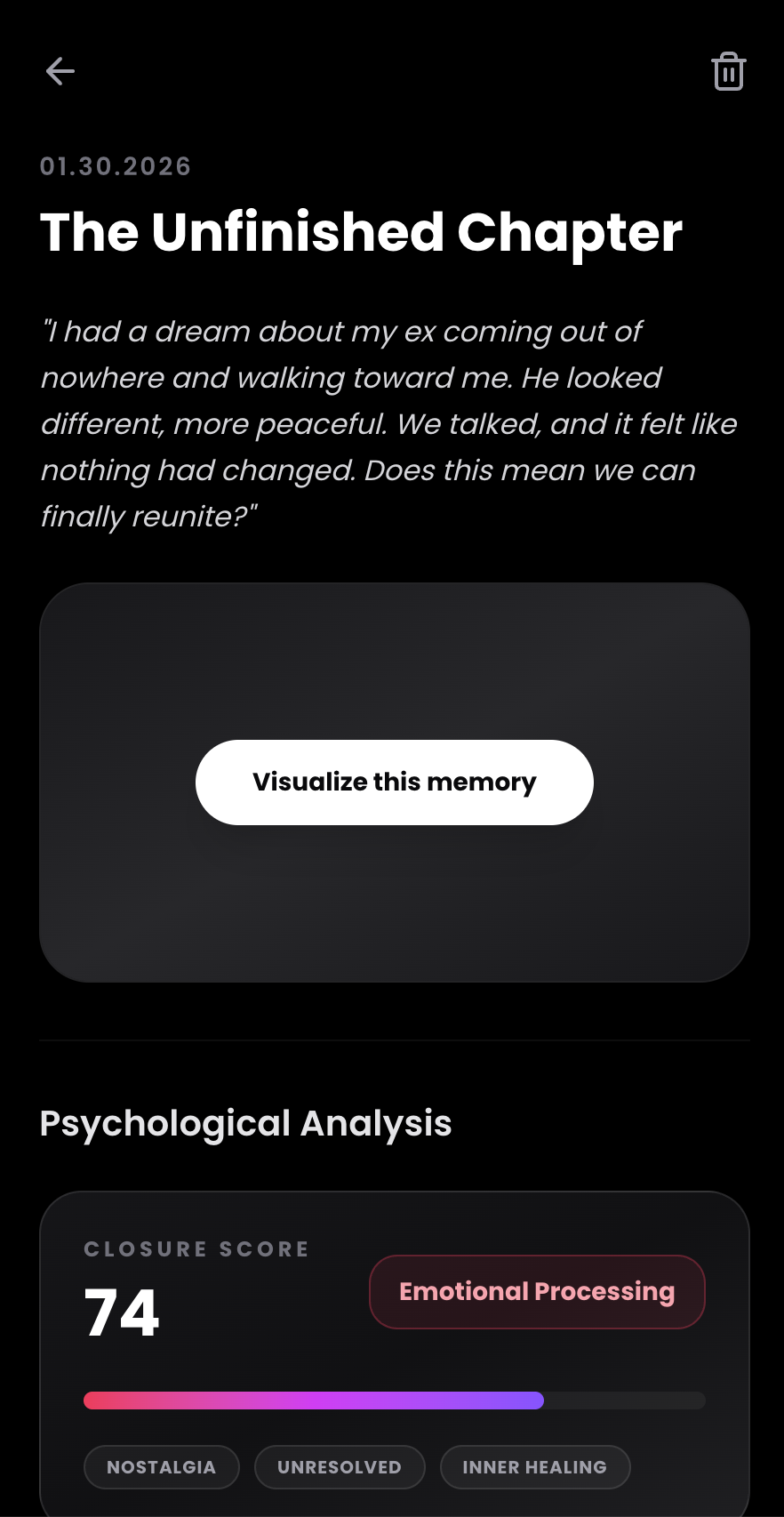 Dream analysis result