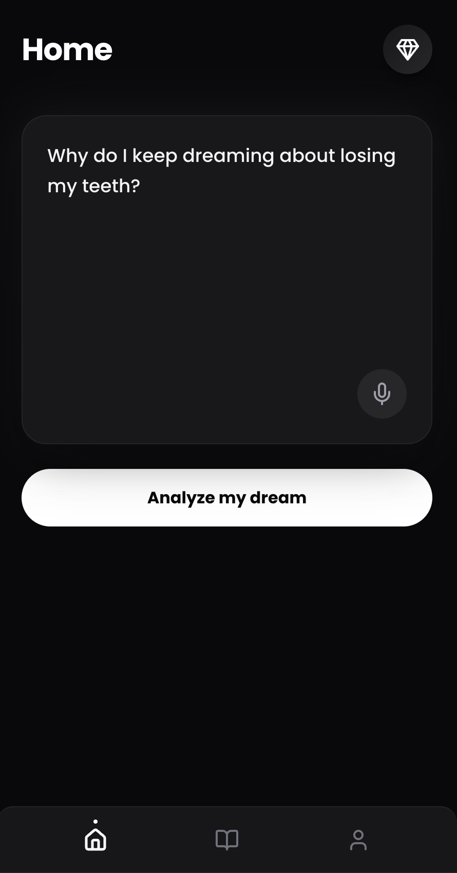 Dream input screen